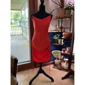 Intimately Free People Coral Scrunch Detail Slip Dress